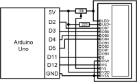  Arduino and LCD screen schematic