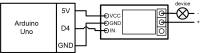  Arduino Uno and 1 channel relay module schematics