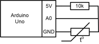  Arduino and thermistor circuit