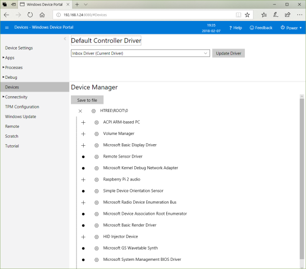  Device Manager view