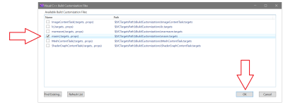 Adding the assmebler project to the solution. Step 5. Toggle "masm" option on and click "OK".