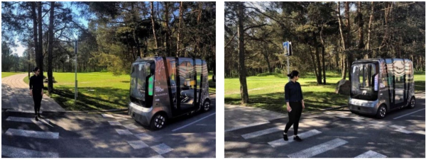  Example of multimodal HMI used in TalTech autonomous shuttle research (source: Kalda et al., 2022).