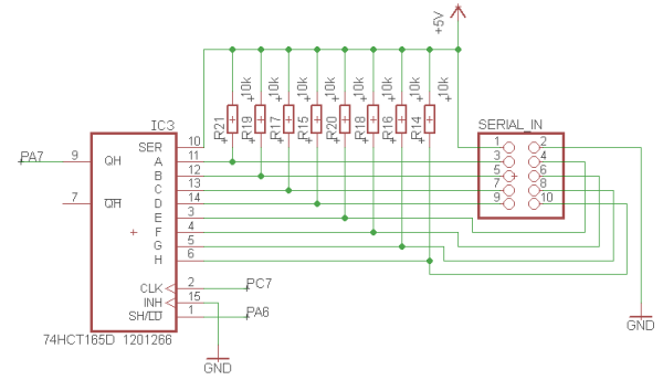 Nihkeregistri ühendamise skeem, paaritud viigud on ülemised